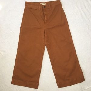 Madewell Wide Leg, Cropped High Rise Tobacco color
